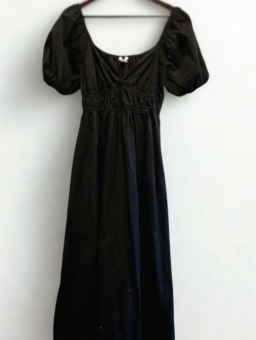 Topshop Black Off-Shoulder Puff Sleeve Dress